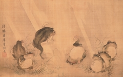 Frogs in Sumo Match by Mori Shūhō