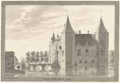 Gezicht op het kasteel Nederhorst te Nederhorst den Berg by Abraham de Haen II