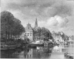 Gezicht op het Spaarne te Haarlem