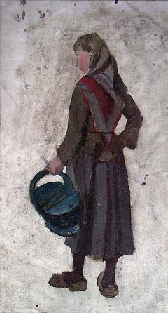 Girl with blue Basket by Frederik Collett