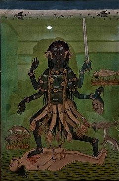 Goddess Kali in the cremation ground. by Unknown Artist