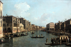 Grand Canal: Looking South-East from the Campo Santa Sophia to the Rialto Bridge by Canaletto