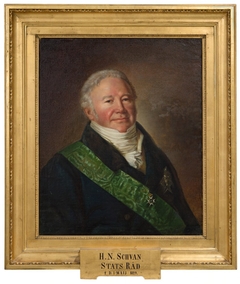 Hans Niklas Schwan (1764-1829), wholesaler, member of the cabinet, married to Gustava Adelaide Schön by Per Krafft the Younger