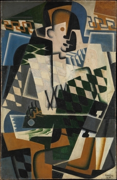 Harlequin with a Guitar by Juan Gris