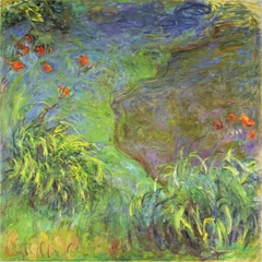 Hémérocalles au bord de l’eau by Claude Monet