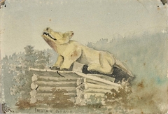 Indian Grave. Wolf Totem over Medicine Man Grave, Wrangell by Theodore J Richardson