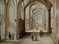 Interior of a Gothic Church by Hendrik van Steenwijk II