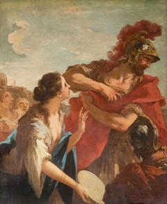 Jephthah returning from Battle is greeted by his Daughter