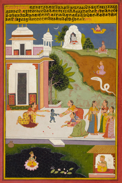 Krishna Takes His First Steps, an illustration from a Sur Sagar serie by Anonymous