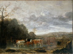 Landscape with Cattle by Anthonie van Borssom