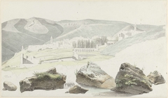 Landschap en stadsgezicht bij Tivoli by Josephus Augustus Knip