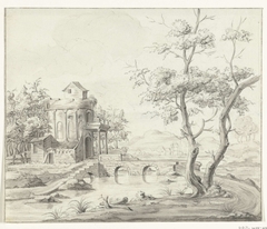 Landschap met fantastische ruïne by Jean Bernard