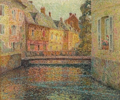 Le canal, soleil, Gisors by Henri Le Sidaner