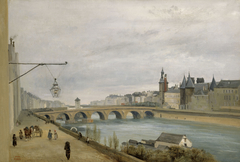 Le Pont au Change, vu du quai de Gesvres (1830) by Jean-Baptiste-Camille Corot