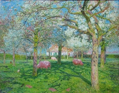 Le verger au printemps by Emile Claus