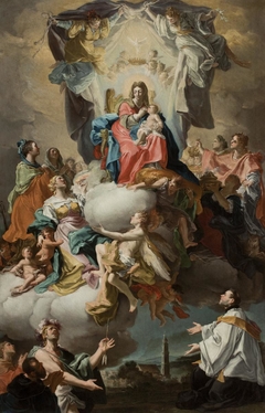 Madonna and Child with Saints Roch, Sebastian and Francis Xavier by Domenico Antonio Vaccaro