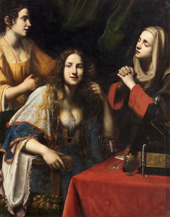 Martha scolding her vain sister Mary Magdalene