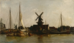 Mills at Dordrecht by Charles-François Daubigny