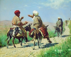 Mullah Rahim and Mullah Kerim on his way to the bazaar are quarreling by Vasily Vereshchagin