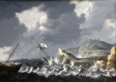 Navires dans la tempête by Bonaventura Peeters the Elder