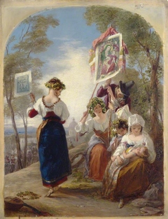 Neapolitan peasants at the Madonna dell'Arco feast by Thomas Uwins