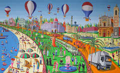 Nice city france bastille day 2016 after terror attack naive art paintings by Raphael Perez
