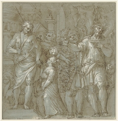 Onbevreesdheid van Caius Fabricius Luscinus na de overwinning van Pyrrhus by Polidoro da Caravaggio