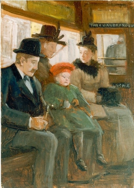 Passengers in the tramway