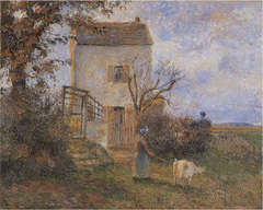 Peasant and Goat in front of a house near Pontoise