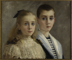Portrait de Jean et Jeanne, les enfants du professeur Joffroy by André Brouillet