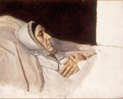 Portrait de la mère de l'artiste sur son lit de mort by Charles de Groux