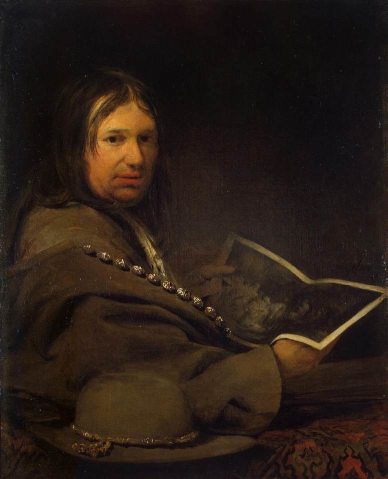 Portrait of a Collector (Self-Portrait with Etching by Rembrandt ?)