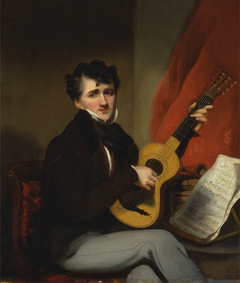 Portrait of a Man Playing a Guitar by George Chinnery