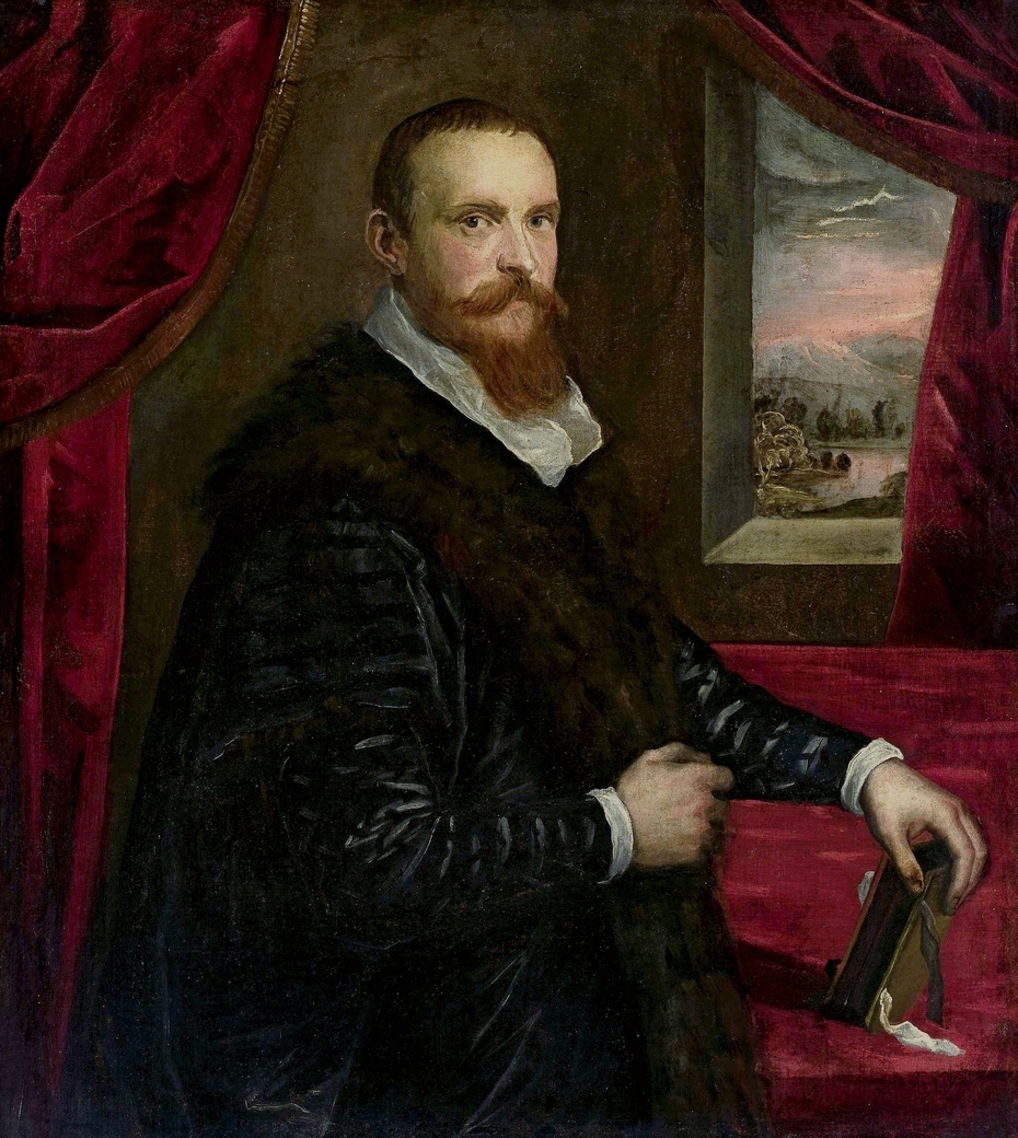 Portrait of a man with a book.