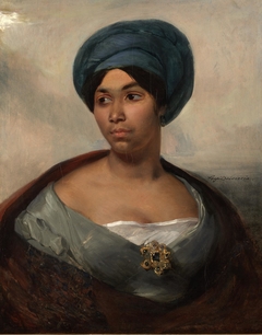 Portrait of a Woman in a Blue Turban by Eugène Delacroix