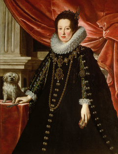 Portrait of Anna de' Medici (1616-1676), Archduchess with her Lapdog by Justus Sustermans