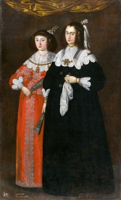 Portrait of Catherine Potocka and Maria Lupu (daughter of Vasile Lupu), two wives of Janusz Radziwiłł (1612–1655) by Johann Schröter