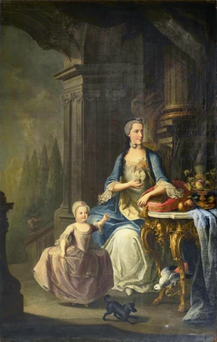 Portrait of Isabella of Parma and her daughter Maria Theresa of Austria by the circle of Meytens