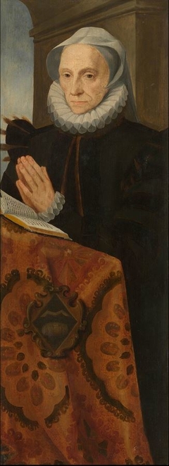 Portrait of Marie le Batteur praying by Abraham de Rijcke