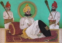 Portrait of Sarup Singh with attendants