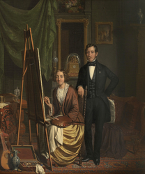 Portrait of the paintress Elisabeth Kiers-Haanen with her husband, Petrus Kiers