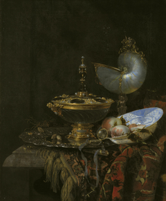 Pronk Still Life with Holbein Bowl, Nautilus Cup, Glass Goblet and Fruit Dish