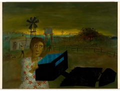 Quilting the Armour by Sidney Nolan