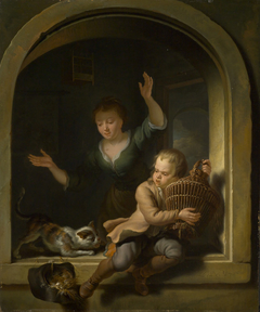 Rescuing the Birds from the Cat by Louis de Moni