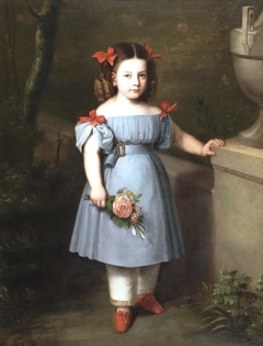 Retrato de niña con rosas by Antonio María Esquivel