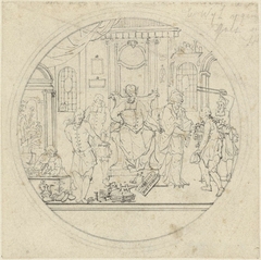 Ronde voorstelling met allegorie by Bernard Picart