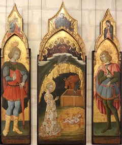 Saint Vittorino (?) (au-dessus : l'Ange de l'Annonciation) by Giovanni di Paolo