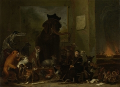 Satire on the trial of Johan van Oldenbarneveldt by Cornelis Saftleven