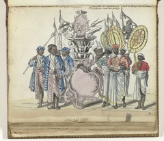 Singalese militairen in dienst van de VOC en gezanten van de koning van Kandy by Jan Brandes