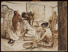 Sketch for the 1st composition of the painting “Potocka in Bakhchisaray” by Jan Ciągliński